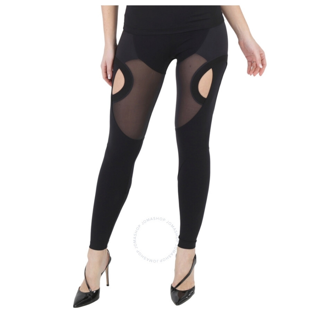 Burberry Black Jersey Mesh Leggings. Brand New. $620 Retail.